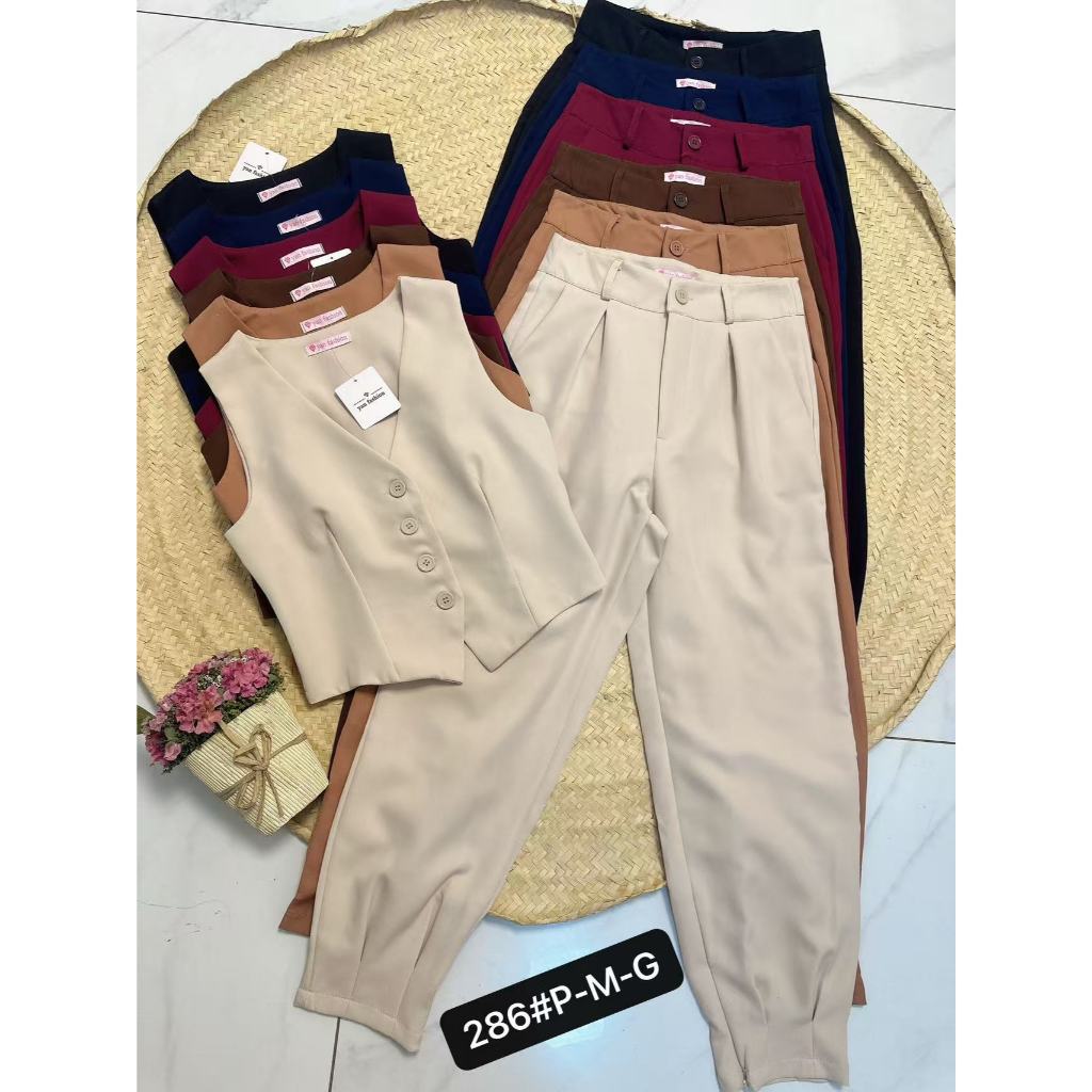Conjunto Colete e Calça Alfaiataria com Zíper