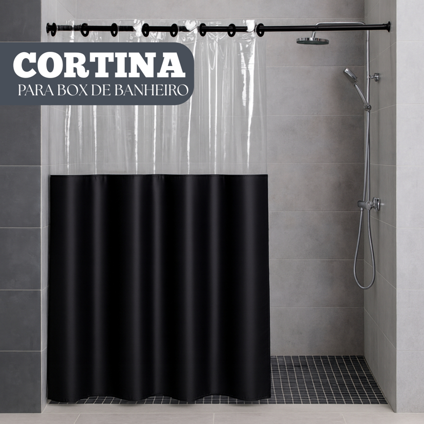 Cortina Para Box Banheiro Impermeavel Antimofo Varias Cores