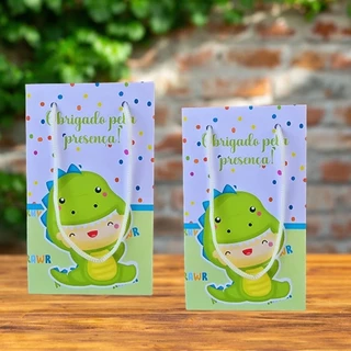 Sacolinha Surpresa Personalizada Lembrancinha Dino Baby Dinossauro Baby PEGUE E MONTE