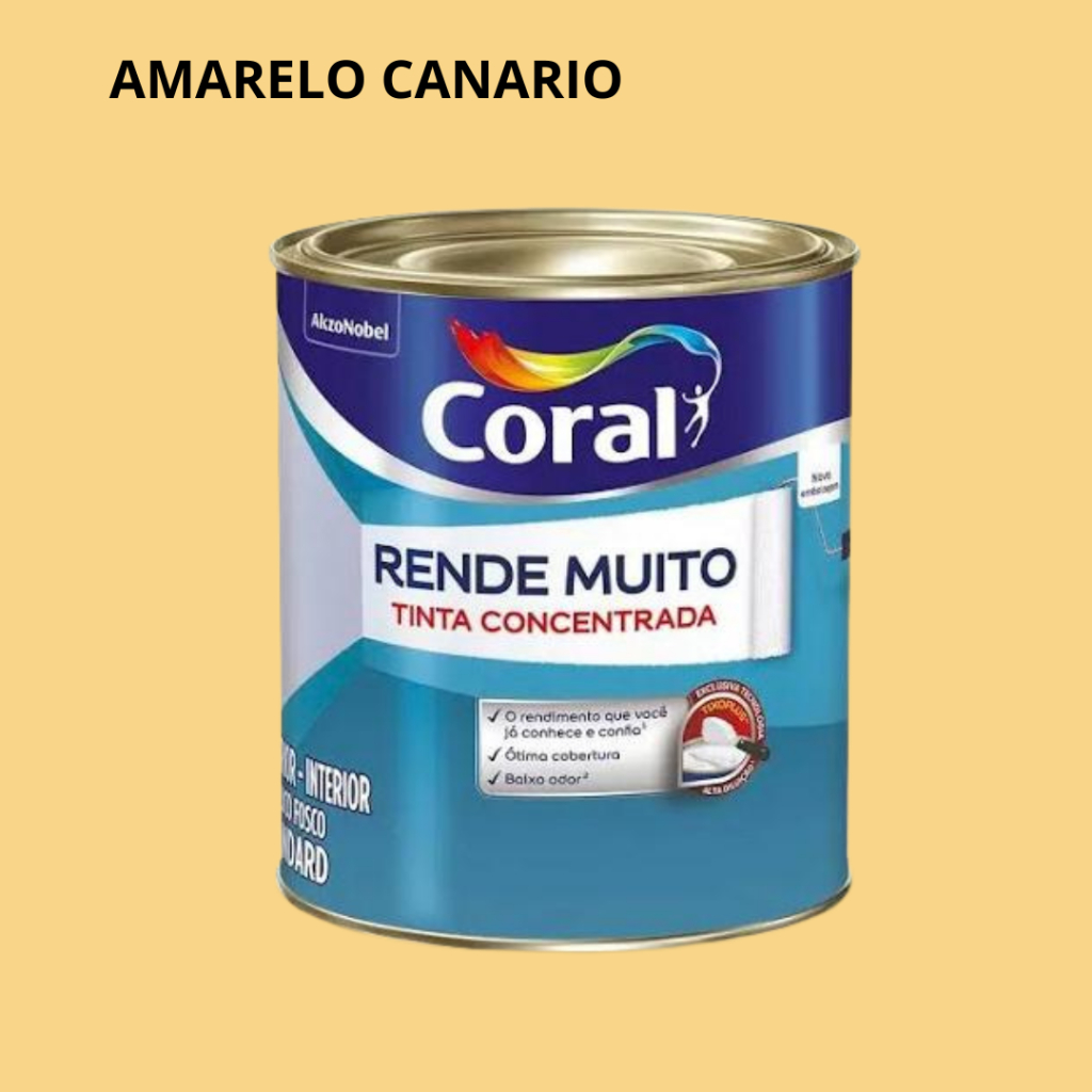 Tinta Coral Rende Muito Amarelo Canario Paredes e Tetos 800ML | Shopee ...