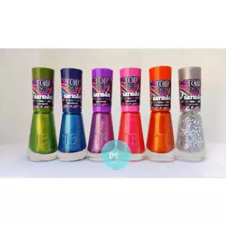 Kit Coleção Batidão Com 6 Esmaltes 12 Free Top Beauty