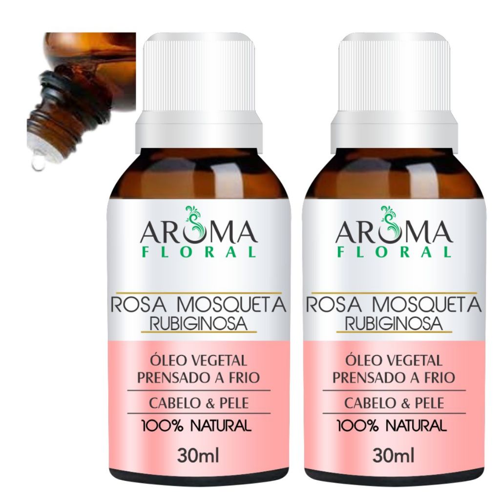 KIT 2 - Óleo Rosa Mosqueta Rubiginosa 100% Puro Clareia Pele e Hidrata ...