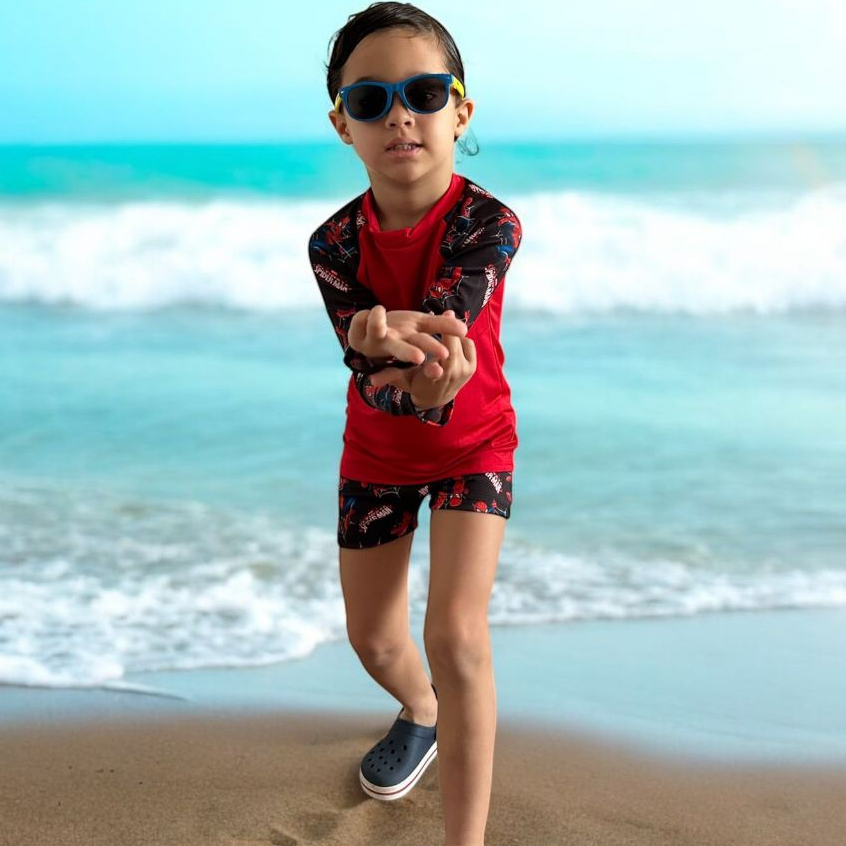 Conjunto Infantil Masculino Moda Praia – Blusa Térmica com Proteção ...