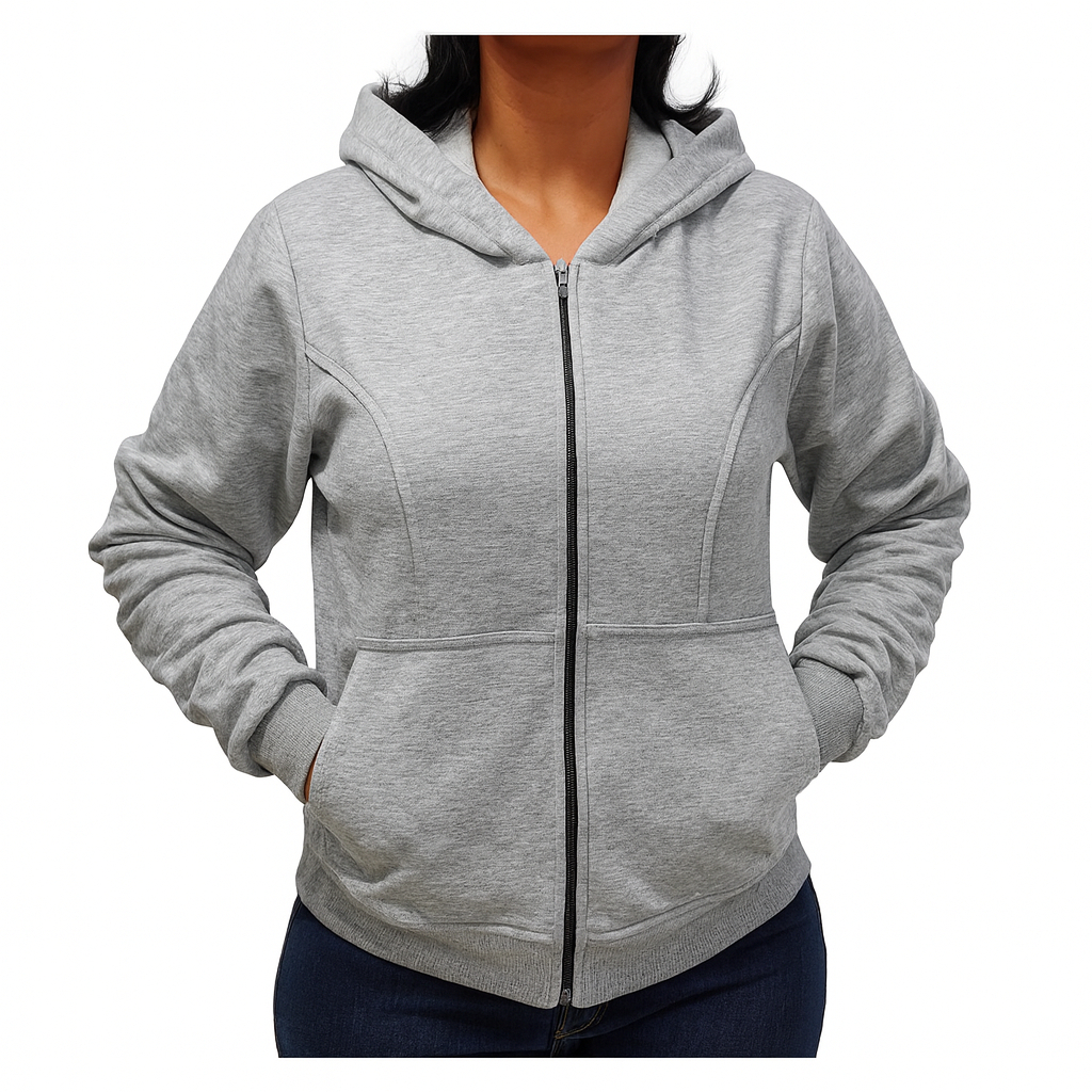 Blusa De Moleton Feminina Capuz Zíper Agasalho Ziper Frio Moletom