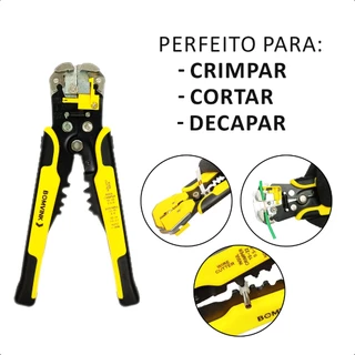 Alicate Automático Desencapador Fio Multifuncional Crimpador Cortador 3x1 descascador decapador