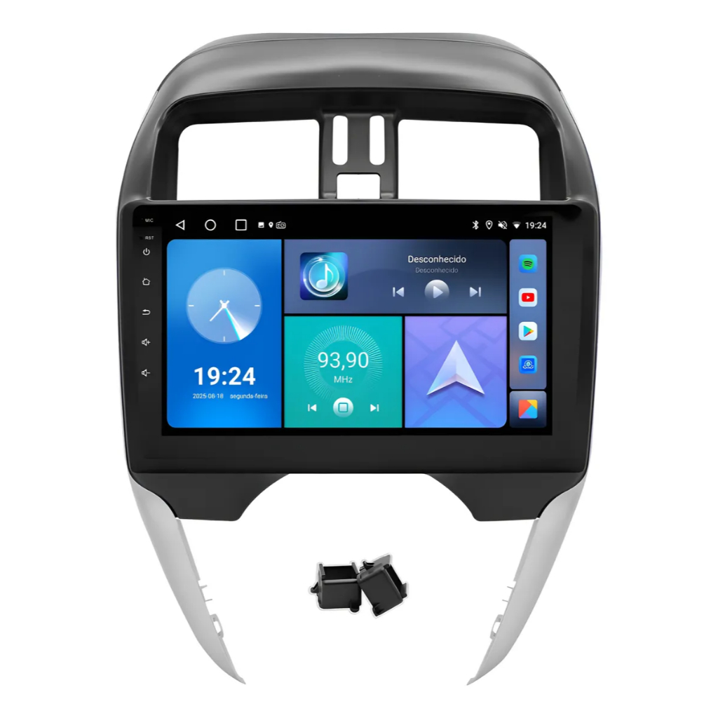 Kit Multimidia 9 Polegadas Nissan March Versa 2015/2020 Android Carplay ...