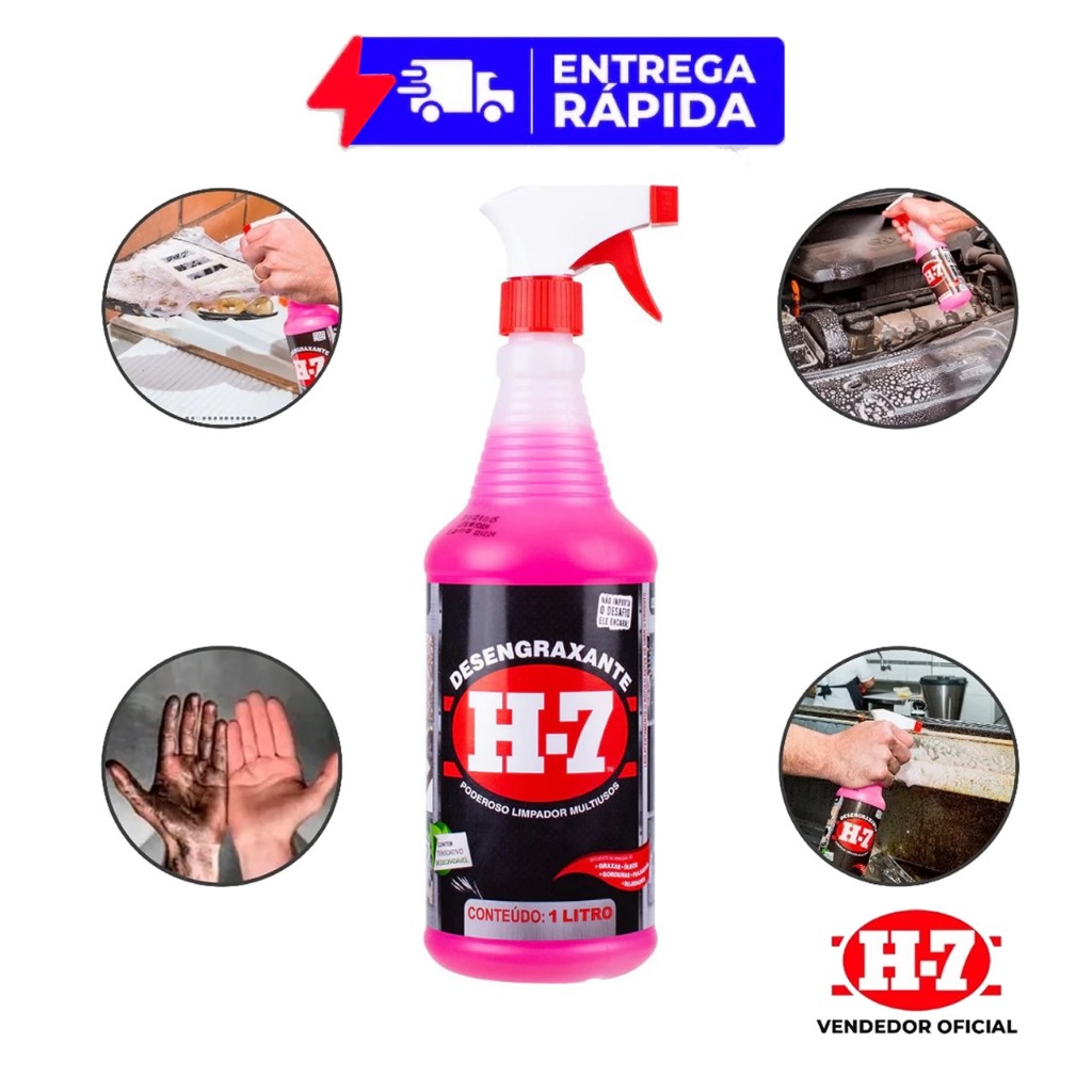 Desengraxante H7 Original Removedor Multiuso H-7 Uso Domestico Automoveis Uso Geral