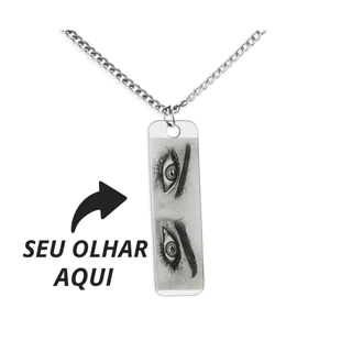 Colar Cordão Corrente Olhar Personalizados Masculino Feminino Pingente Aço inoxidável Pode Molhar