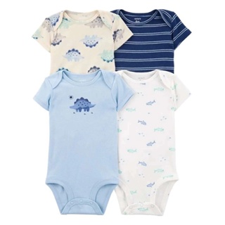 Kit 4 Bodys Manga Curta Bebê Dinossauro Carters Importado em Oferta na Shopee