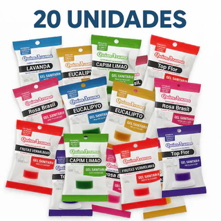 20UN Gel Sanitário - Perfume Poderoso, Frescor Por Dias - QUIM AROMA
