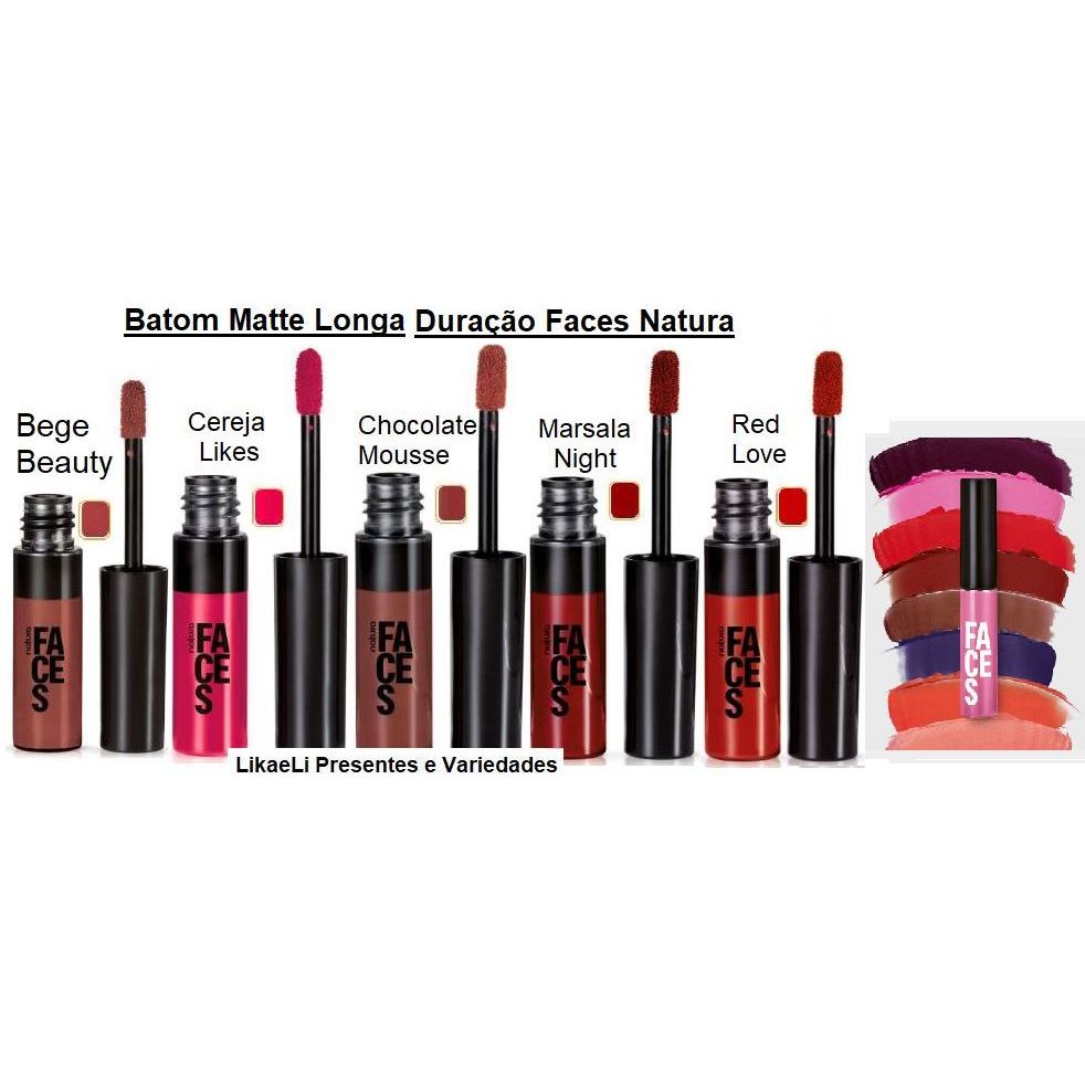 Batom Líquido Matte Longa Duração Faces Natura, use como Blush | Shopee ...
