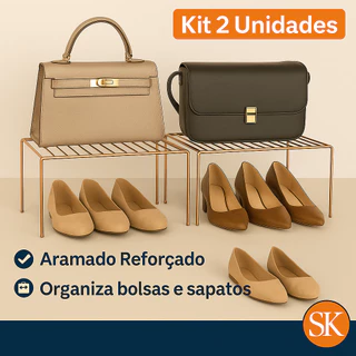 Kit 2 Organizador de Armario Prateleira Em Aramado 40cm