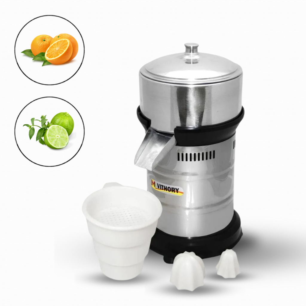 Espremedor de Laranja Industrial Bivolt Grande Inox (Copo 1 Litro ...