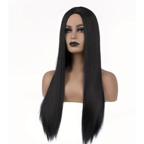 Peruca Lisa Longo Fibra Orgânica - Preto | Shopee Brasil