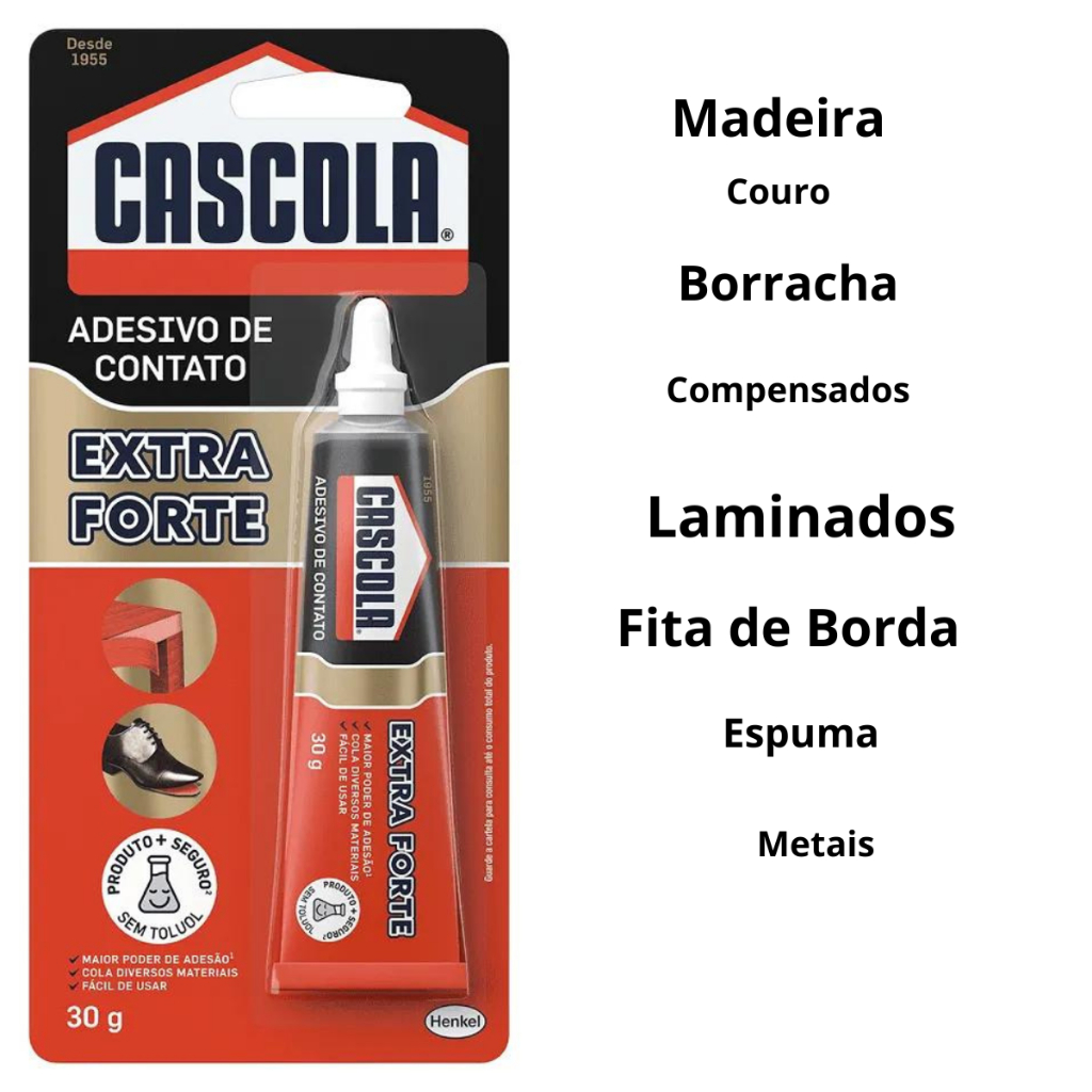 Cola Cascola Extra Forte 30g Sem Toluol – Secagem Rápida, Resistente à ...