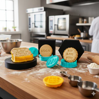Cortador de Biscoito Personalizado com Nome / Logo – Carimbo Marcador de Massa para Confeitaria