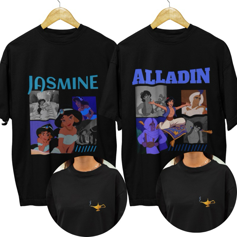 Camiseta Casal Princesa Jasmine e Aladin Disney T-shirt | Shopee