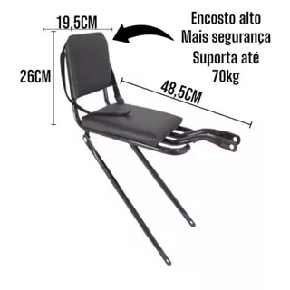 Bagageiro Rabetão com Almofada e Cinto para Bikes