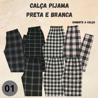 CALÇA XADREZ PIJAMA TECIDO FINO POLIÉSTER FINO PARA DORMIR em Oferta na Shopee