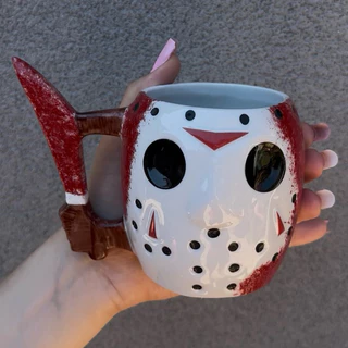 Caneca Jason sexta-feira 13 halloween terror de porcelana 300ml