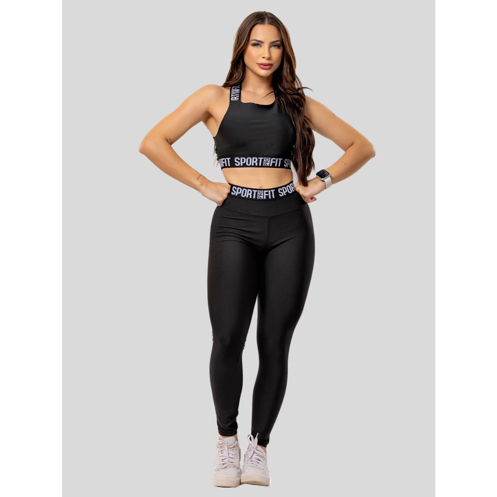 Conjunto Zero Transparência Calça Legging Leg Fitness Feminino Para Treino Academia