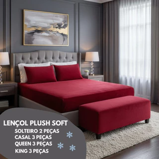 Lençol de Plush 3 peças Casal / Queen / King COM ELÁSTICO Quentinho / MANTA SOFT