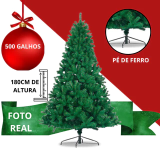 Arvore Natal 180 CM 500 Galhos Decoração Natalina Luxo Cheia Pinheiro Verde Barata