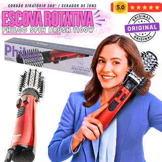 Escova Rotativa Philco PEC4V / PEC3R 1100W 110V / 220V – Seca, Alisa, Modela, Brilho e Volume