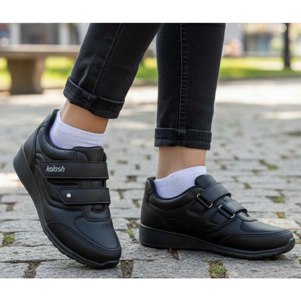 Shoe TÃªnis Couro Kolosh Anabela Velcros Feminino TÊNIS FEMININO