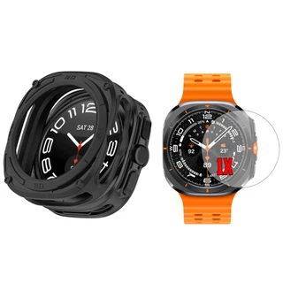 Capa Case De TPU Para Galaxy Watch ULTRA Preto Proteção RIGIDA + Pelicula Vidro