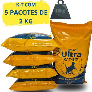 Areia Ecológica para Gatos – Biodegradável, Elimina odor, Kit Econômico 5x2kg