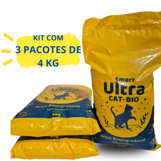 Areia para Gatos Biodegradável – Limpeza Fácil, Elimina Odor, Kit Econômico 3x4kg