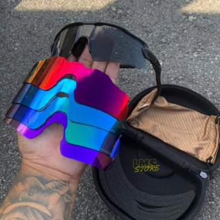 Kit Óculos De Sol com 4 Lentes Estojo Corrida Ciclismo Masculino