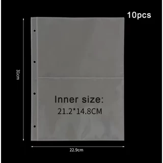 Kit 10 Folhas Binder Saco Plástico A4 Fichario Photocard Cédulas Polipropileno