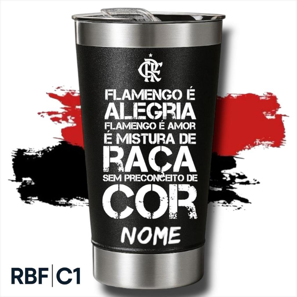 Copo Personalizado Térmico 473ml Flamengo + Nome Gravado Lazer Com ...