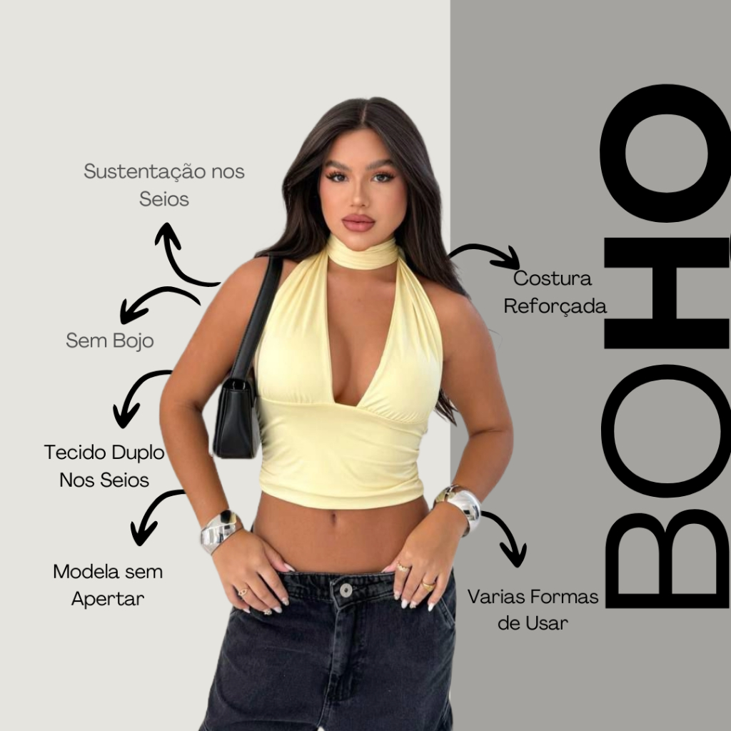 Cropped Cruzado Top Amarração Nozinho Multiformas Livia Rafaelle