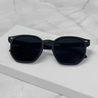 Óculos De Sol Masculino Hexagonal Preto Fosco | Lente Com Proteção UV400 | Moda 2025