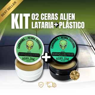 Kit 02 Ceras Alien Automotiva Lataria & Plástico Carnaúba - Brilho e Revitalização Completa para Carros e Motos