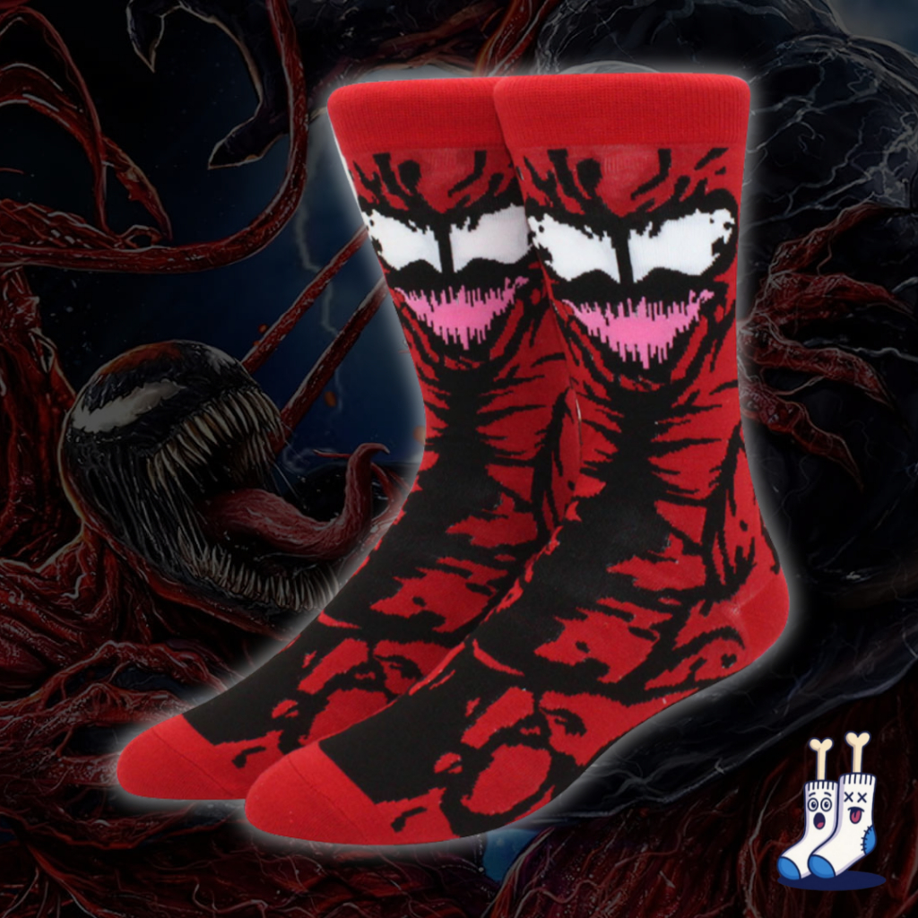 Meia Super-Herói Vermelha Venom