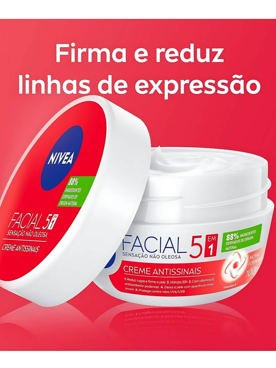 Creme Facial Nivea 5 em 1 Antissinais Pele Oleosa 100g | Shopee Brasil