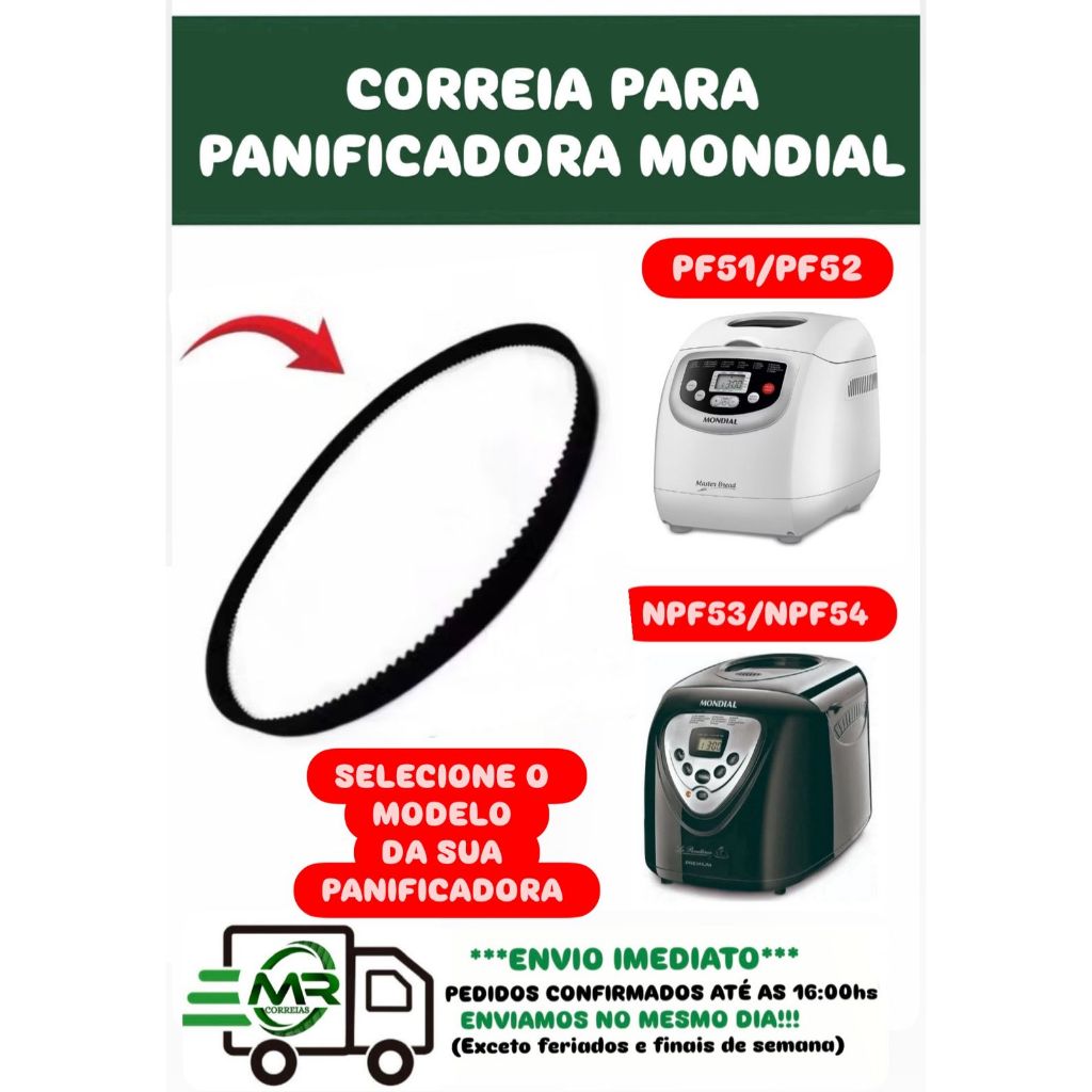 CORREIA PARA PANIFICADORA MONDIAL (ESCOLHA SEU MODELO)