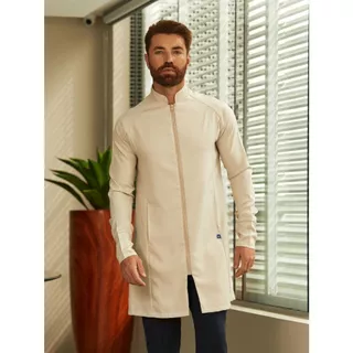 Jaleco Gola Padre Gabardine Zíper Vislon Slim Masculino
