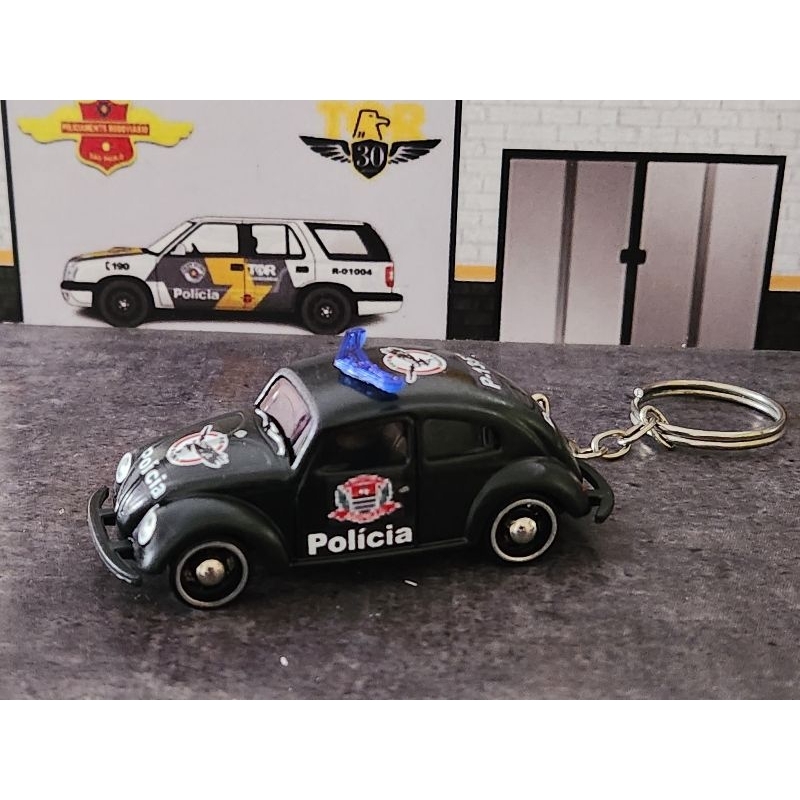 VW FUSCA VIATURA POLÍCIA CIVIL DE SP CHAVEIRO MARCA CANDIDE COM