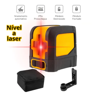 Nível Laser Autonivelamento 2 Linhas Vermelho Profissional com Pilhas
