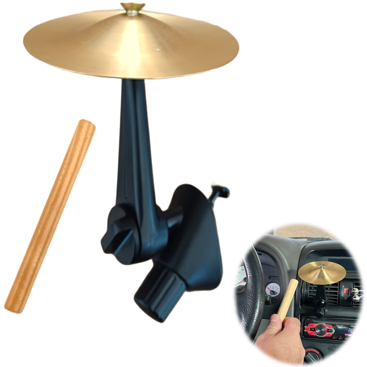 Mini Prato De Bateria P/ Painel De Veículo - Faça Seu Show! - (DOURADO)