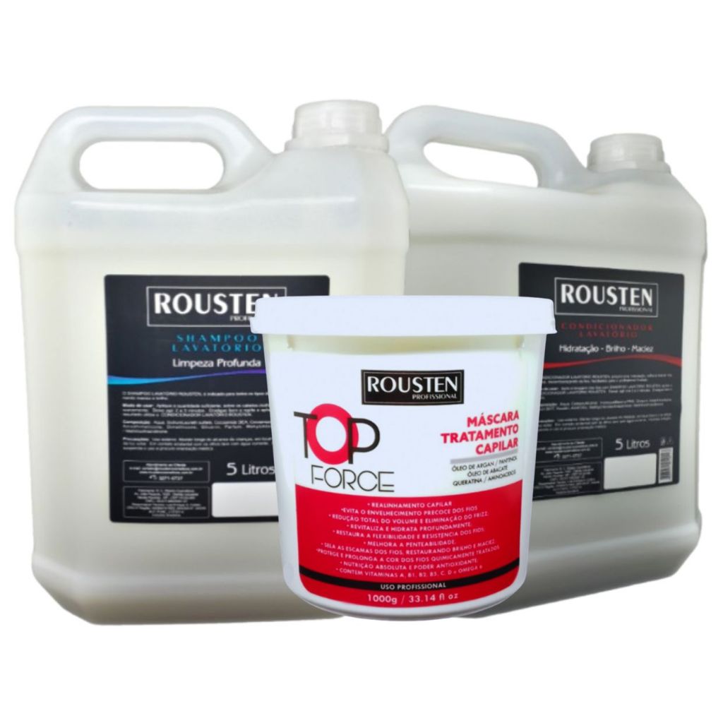 KIT PROFISSIONAL LAVATÓRIO SHAMPOO E CONDICIOANDOR 5 LITROS + MÁSCARA ...