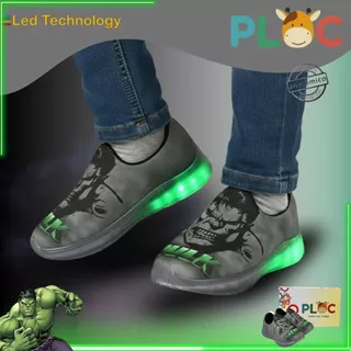 Tênis Led Tecnology Cores Ploc Pisou Piscou Personagens - Hulk Menino em Oferta na Shopee