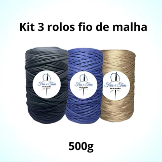 Kit 3 Rolos Fio de Malha 500g | Cores Sortidas ou Escolha no Chat | Crochê e Tricô