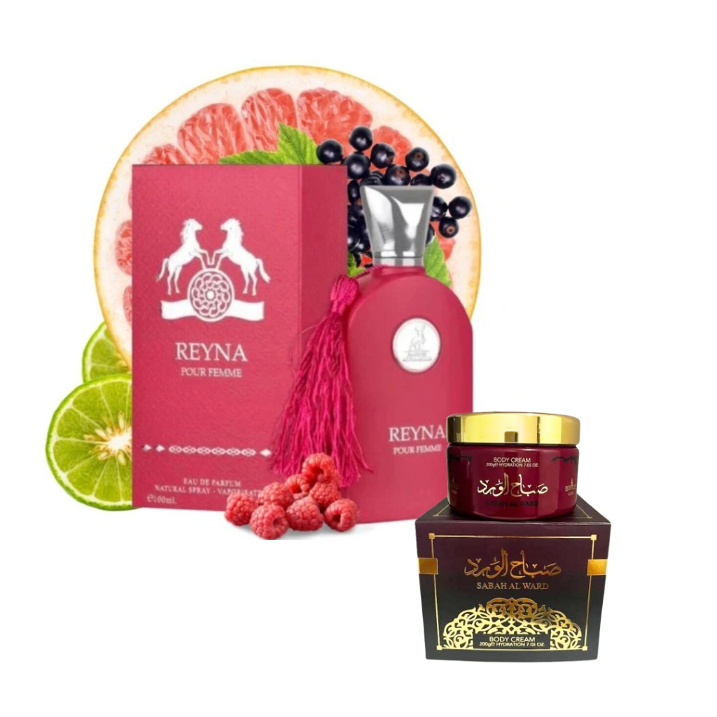 Kit Perfume Reyna Pour Femme 100ML EDP + Creme Sabah Al Ward 200Gr ...