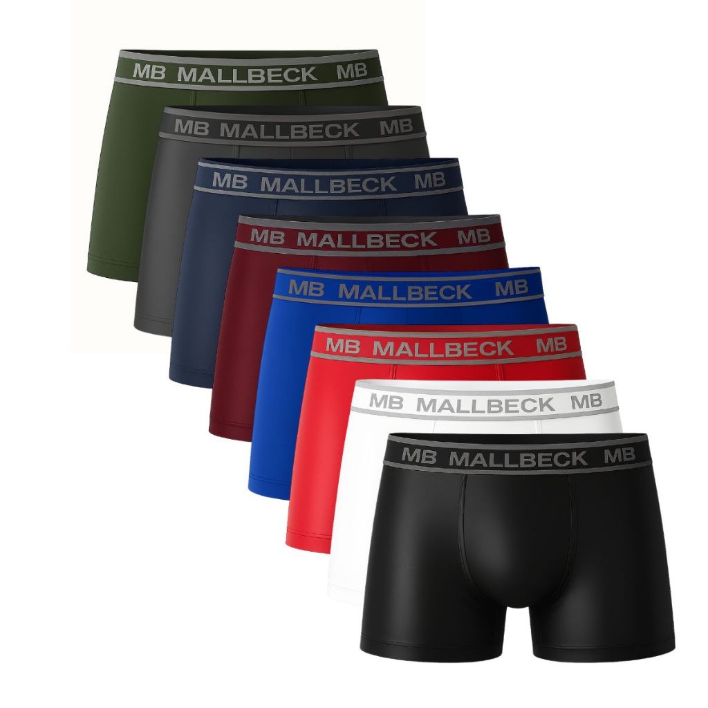 Kit Com 5 Cuecas Boxer Mallbeck Microfibra Adulto Premium